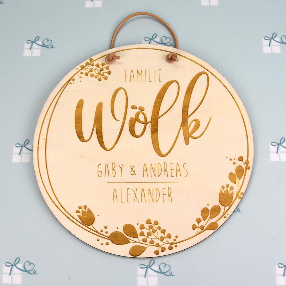 Familienschild Aus Holz Personalisiert Individuell Fur Dich